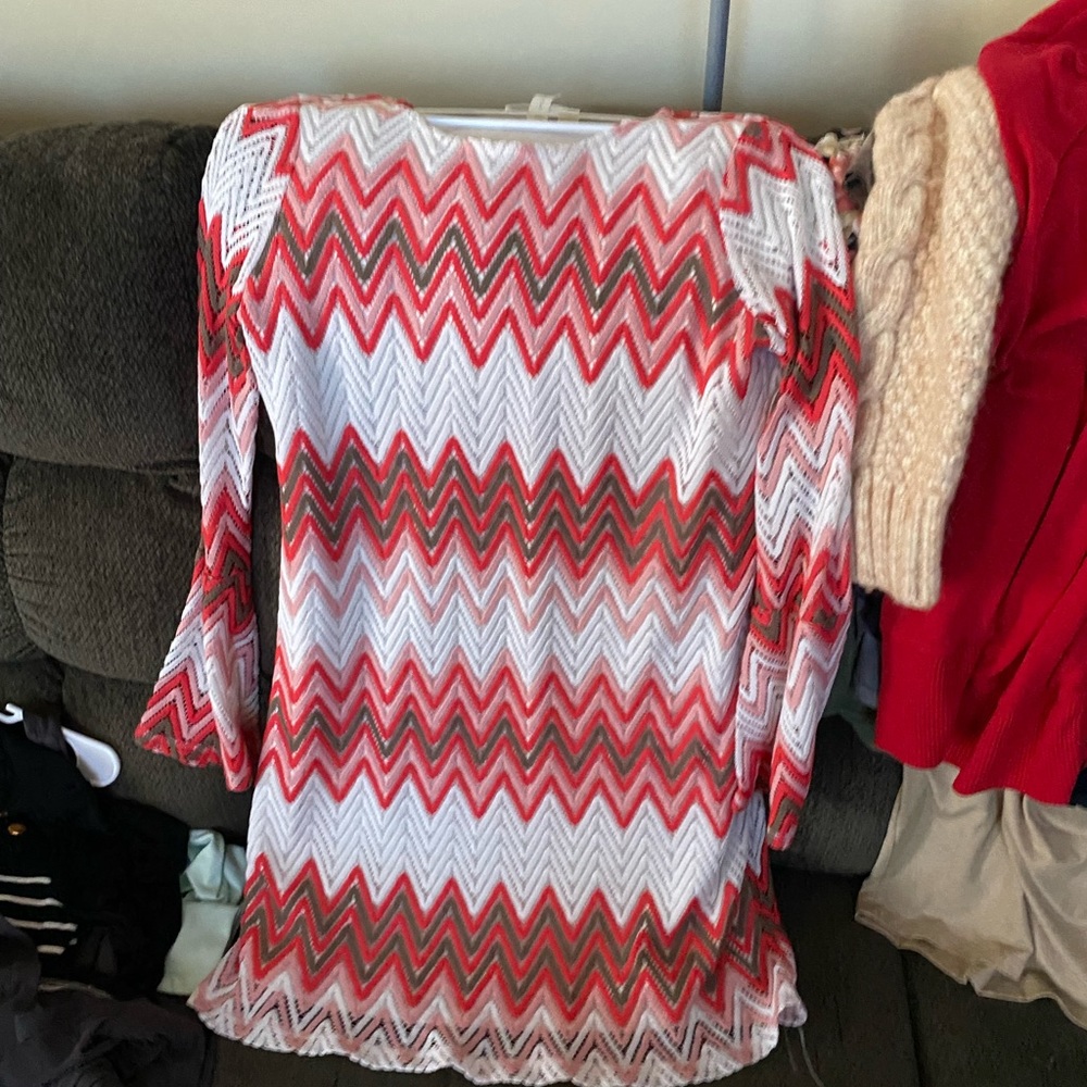 Chevron dress. Quarter sleeve.